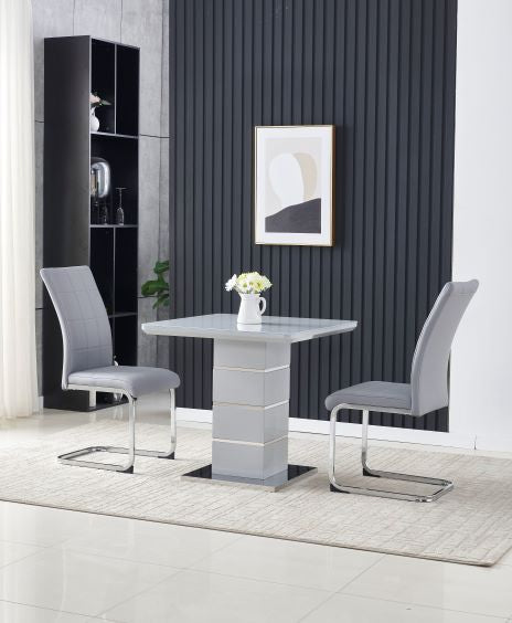 High gloss grey dining deals table and chairs