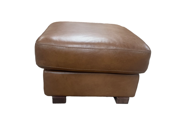 Ora Leather Ottoman Tan