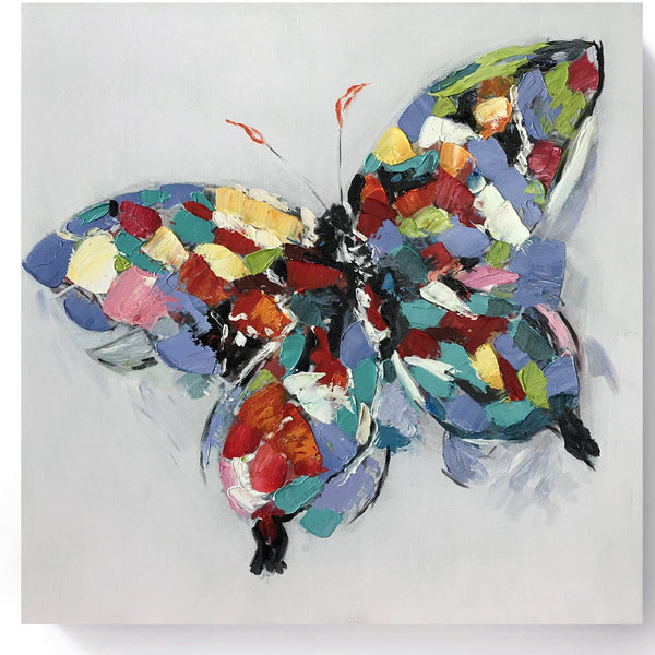 Canvas Oil Painting - Butterfly Soft Blue