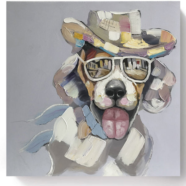 Canvas Oil Painting - Good Time Dog