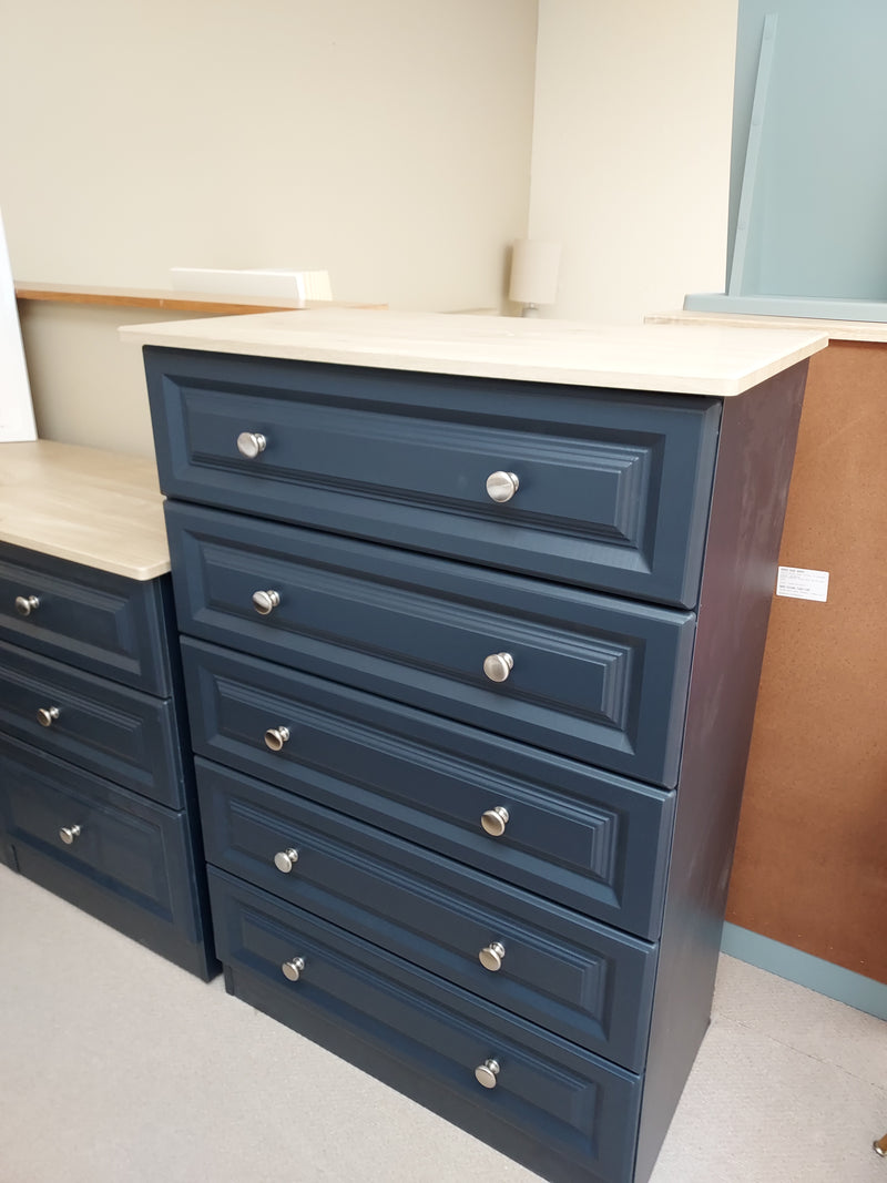 Cedar 5 Drawer Chest Indigo & Oak