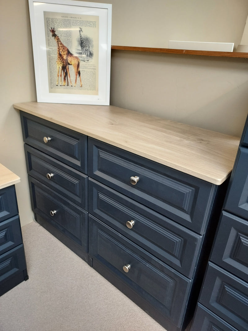 Cedar 6 Drawer Chest Indigo & Oak