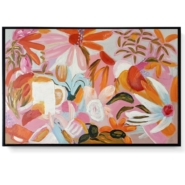 Framed Oil Painting - Sunny Day Floral