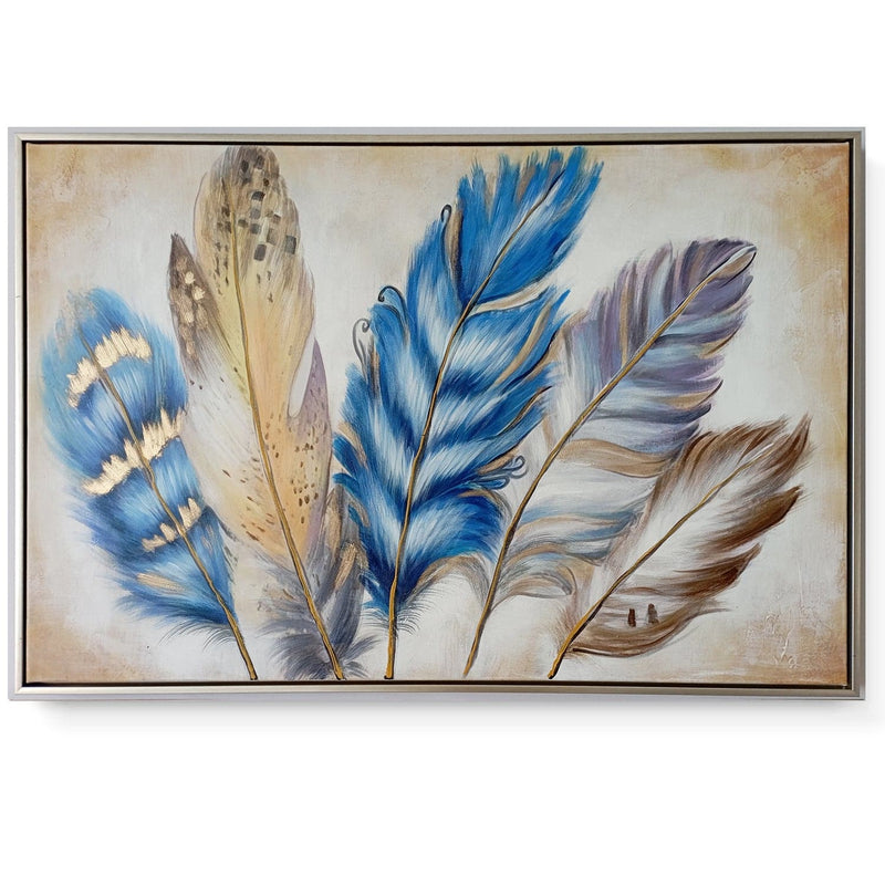 Framed Oil Painting - Native Style Feather