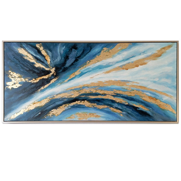 Framed Oil Painting - Galaxy Midnight Starbust