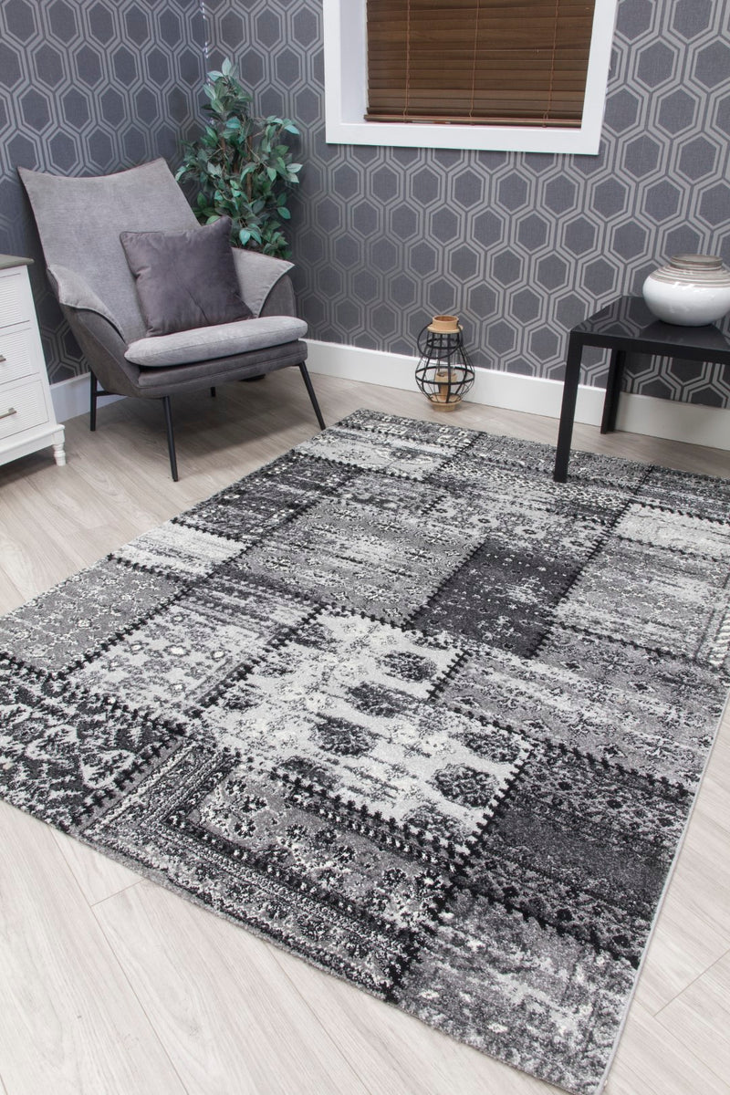 Anita PATCHWORK Rug GREY