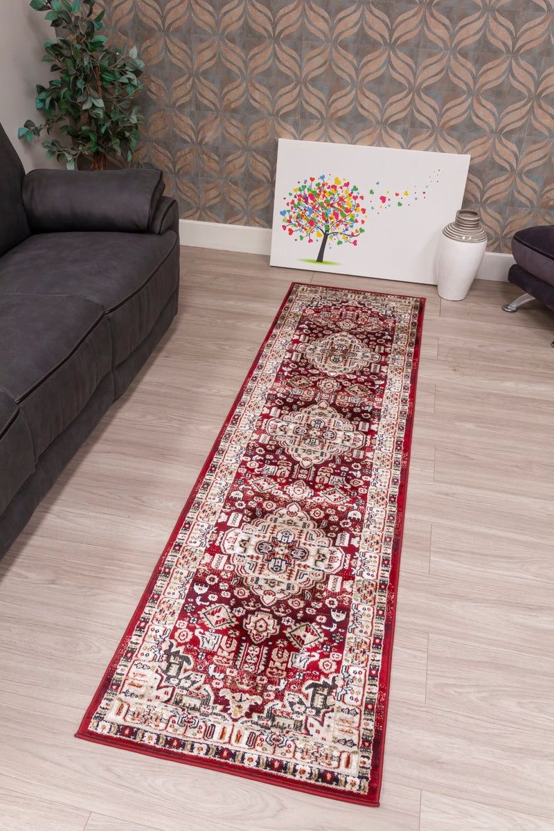 Azza Medallion Rug Red