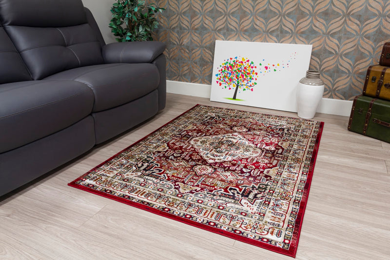 Azza Medallion Rug Red