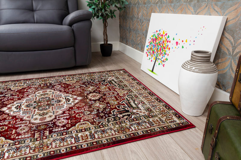 Azza Medallion Rug Red