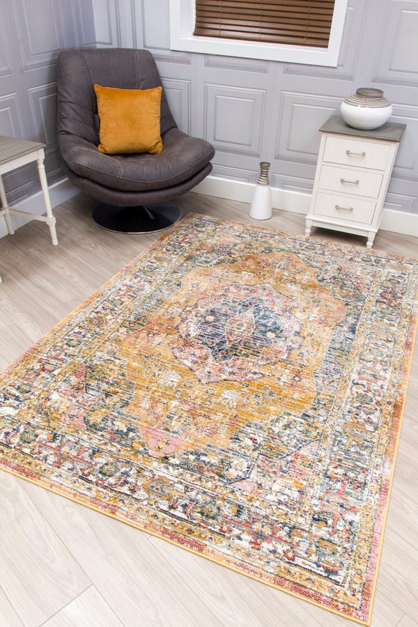 Boa Medallion Rug Ochre