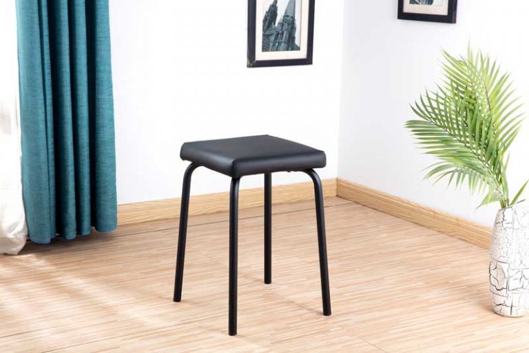 Caprice Stool Black with PU Seat Size 46cm