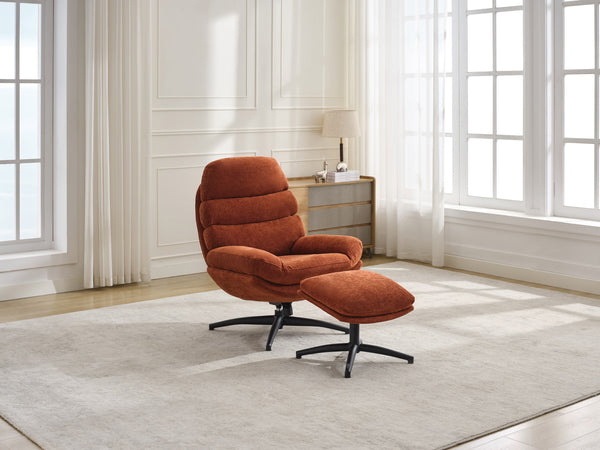 Kent Leisure Chair w/Footstool Rust