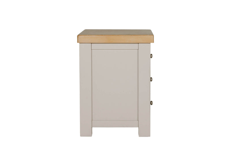 Dunne Bedside Table 3 Drawer - Taupe