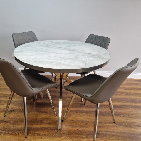 Darius Round Table 1.4 Metre with Chrome Legs