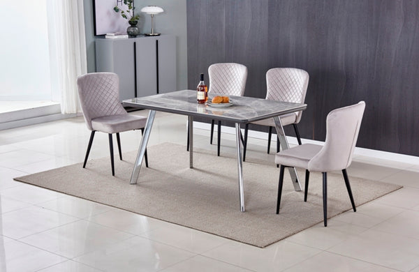 Darius 1.4 Metre Dining Table with Chrome Legs