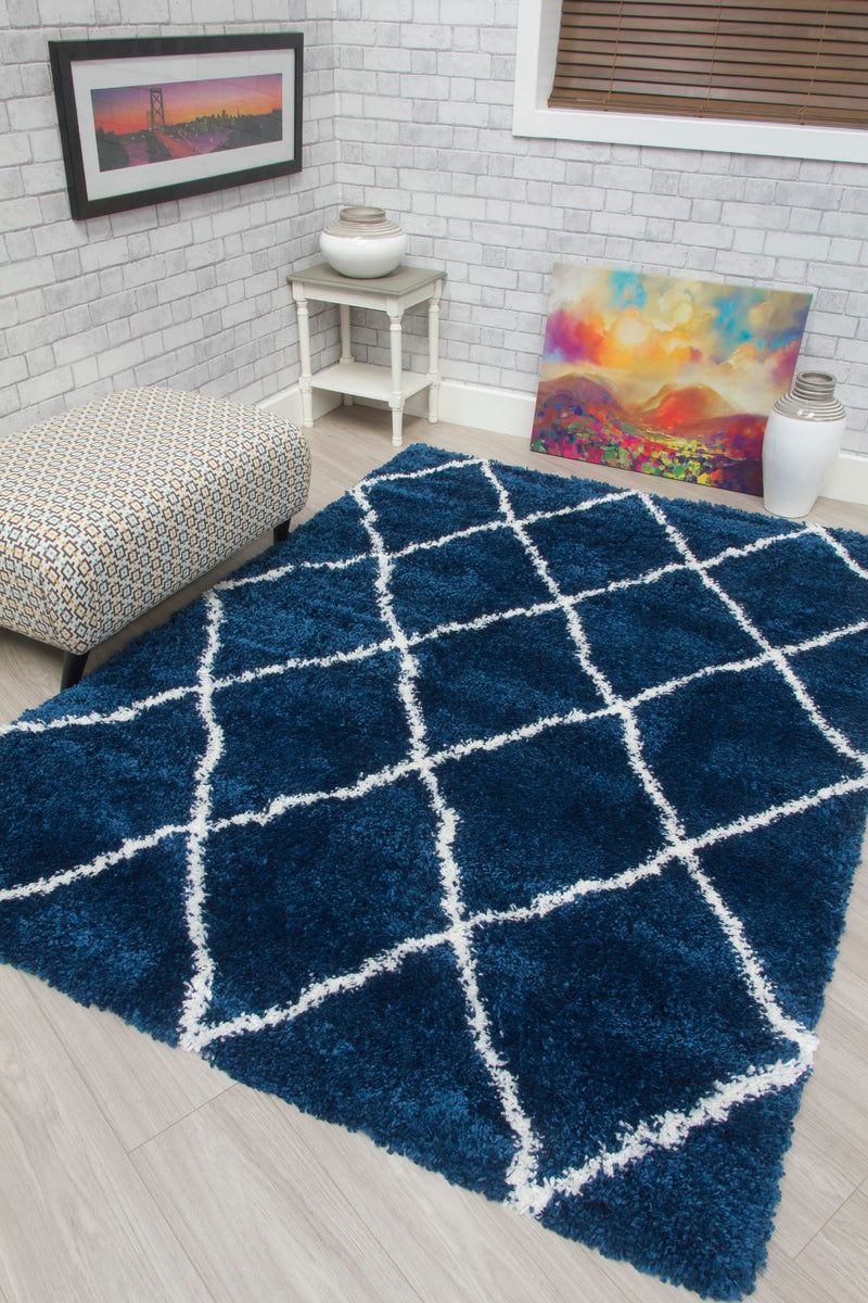 Fantasia Trellis Rug Blue/Cream