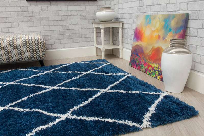 Fantasia Trellis Rug Blue/Cream