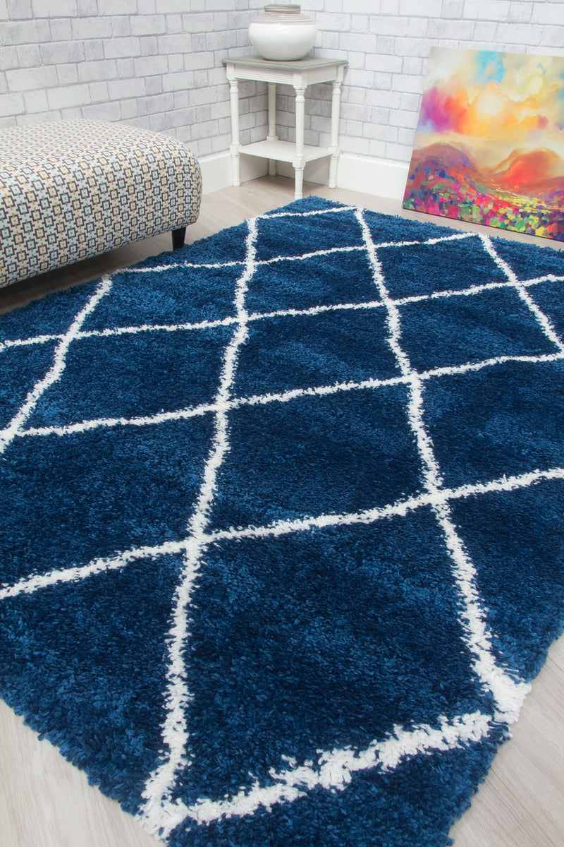 Fantasia Trellis Rug Blue/Cream