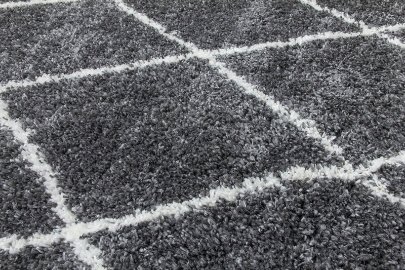 Fantasia Trellis Rug Dark Grey/Cream