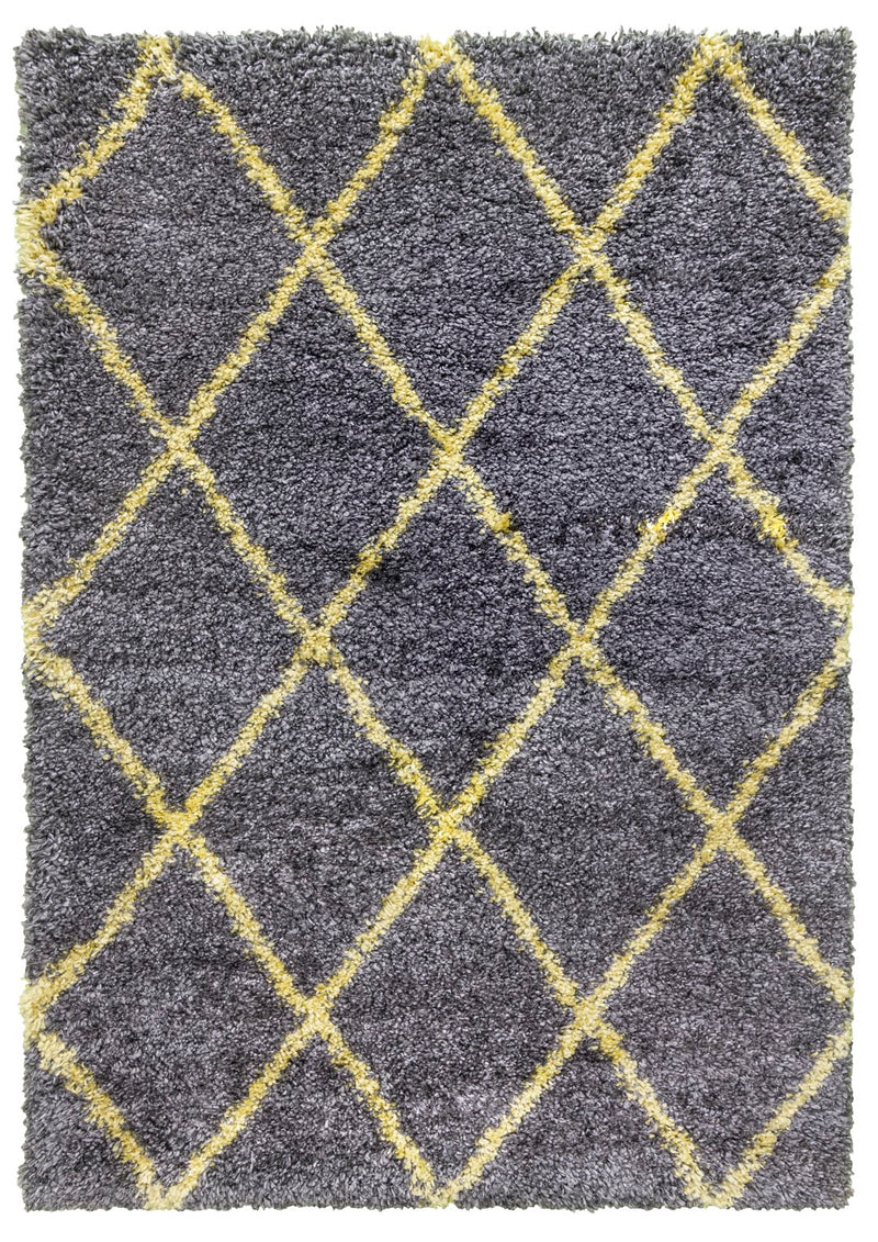 Fantasia Trellis Rug Dark Grey/Yellow