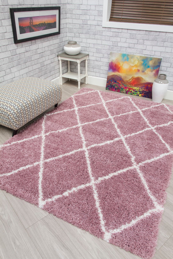 Fantasia Trellis Rug Pink/Cream