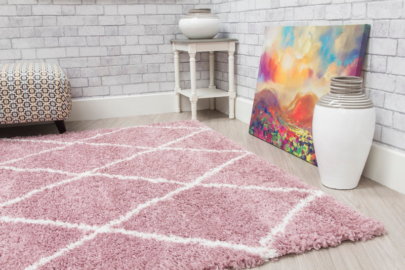 Fantasia Trellis Rug Pink/Cream