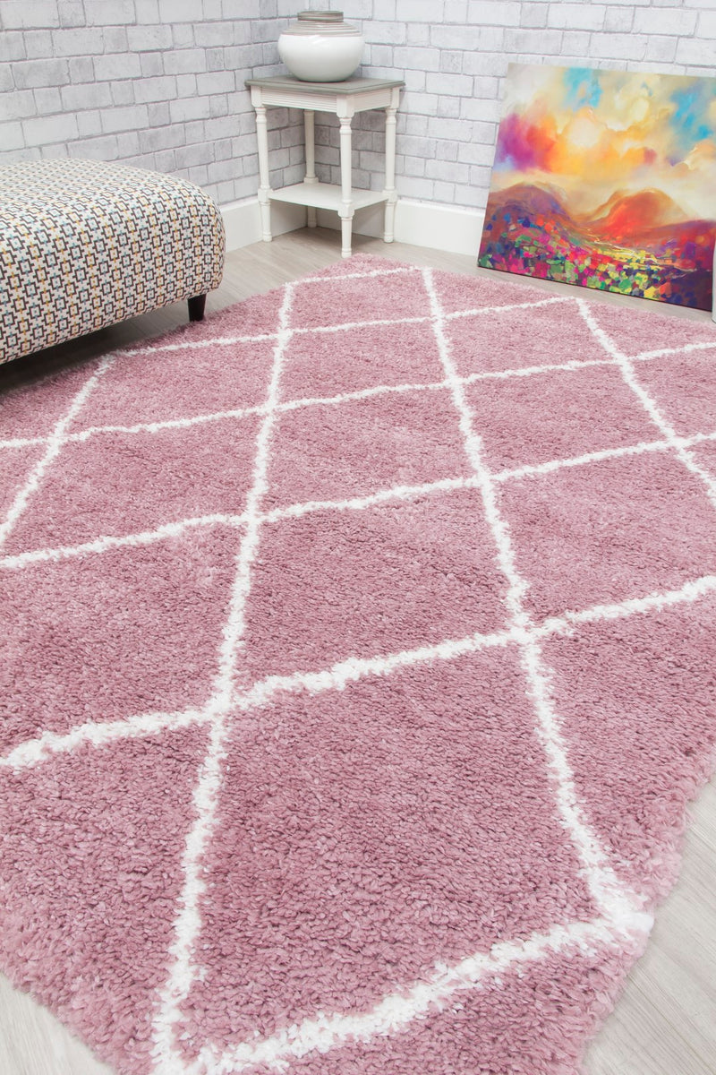 Fantasia Trellis Rug Pink/Cream