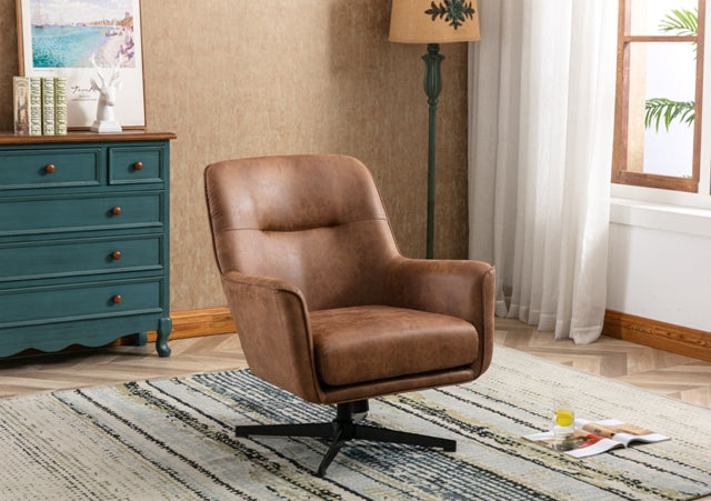 Felicity Swivel Chair Saddle Tan