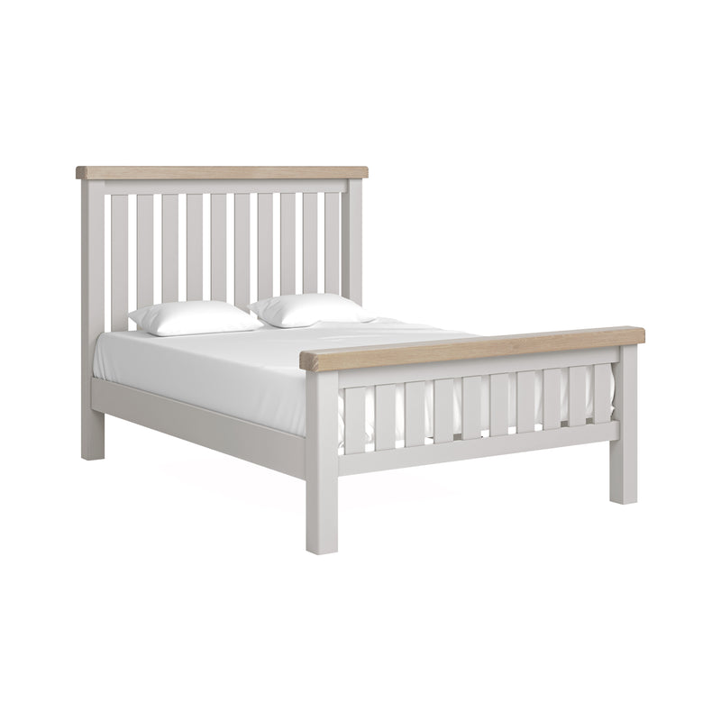 Exmouth 4'6" Slatted Bed Light Grey