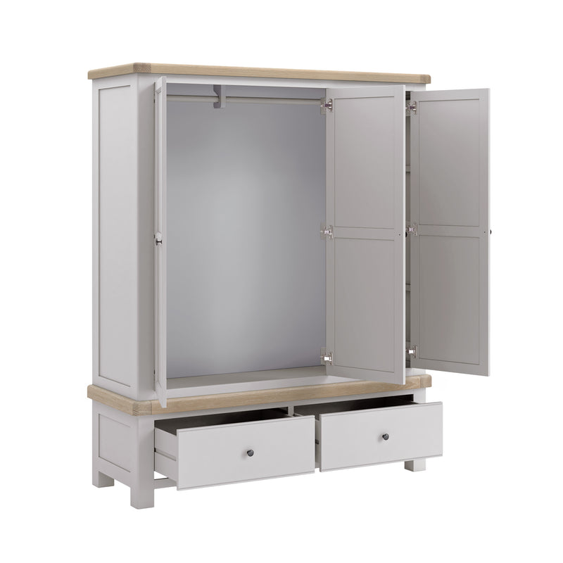 Exmouth Triple Wardrobe Light Grey