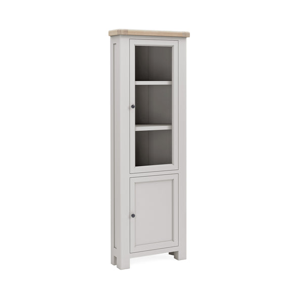 Exmouth Corner Display Cabinet Light Grey