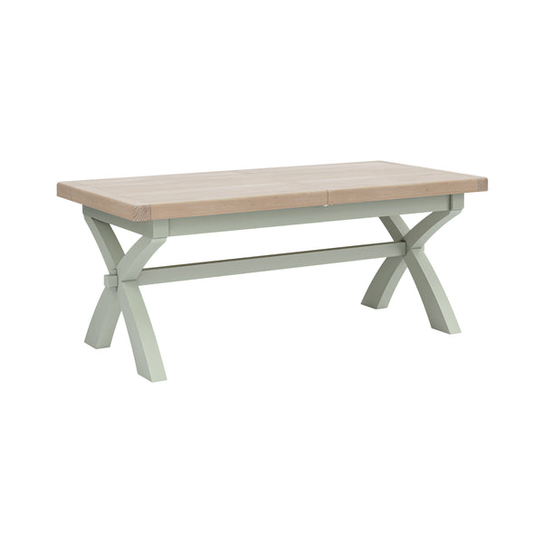 Exmouth Cross Leg Extending Dining Table Sage