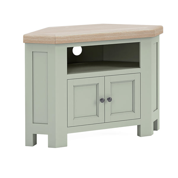 Exmouth Corner TV Unit With 2 Doors Sage