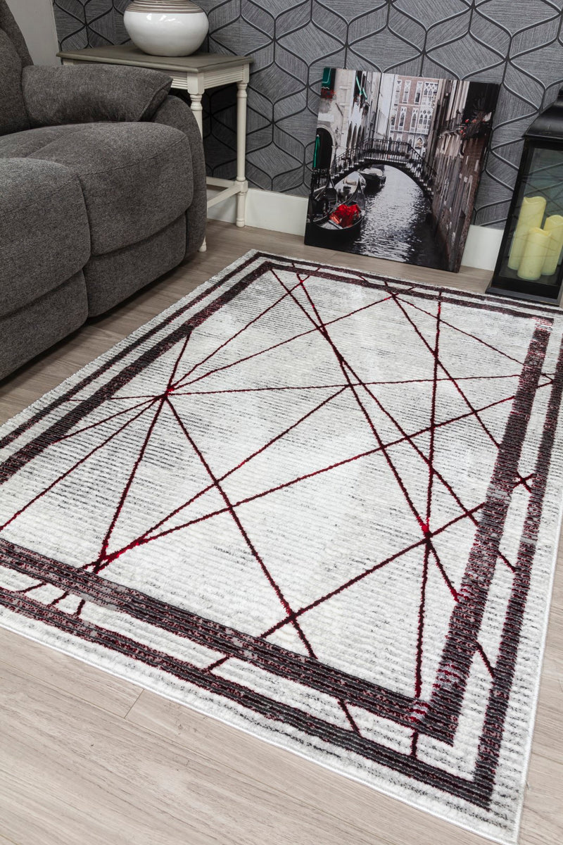 Glamour Art Deco Rug Red