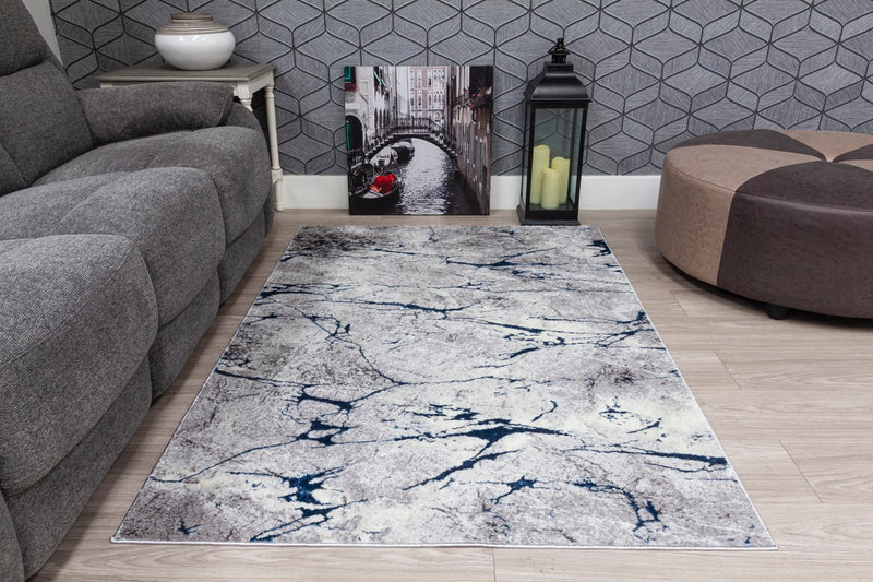 Glamour Marble Rug Blue