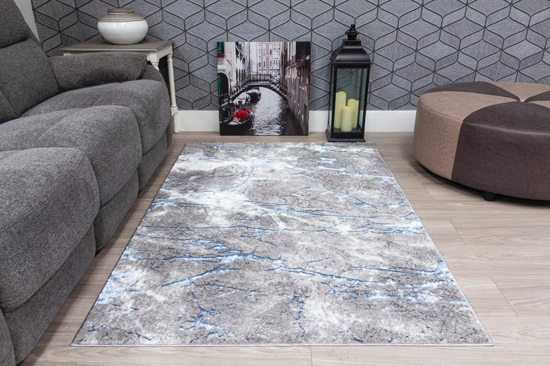 Glamour Marble Rug Blue