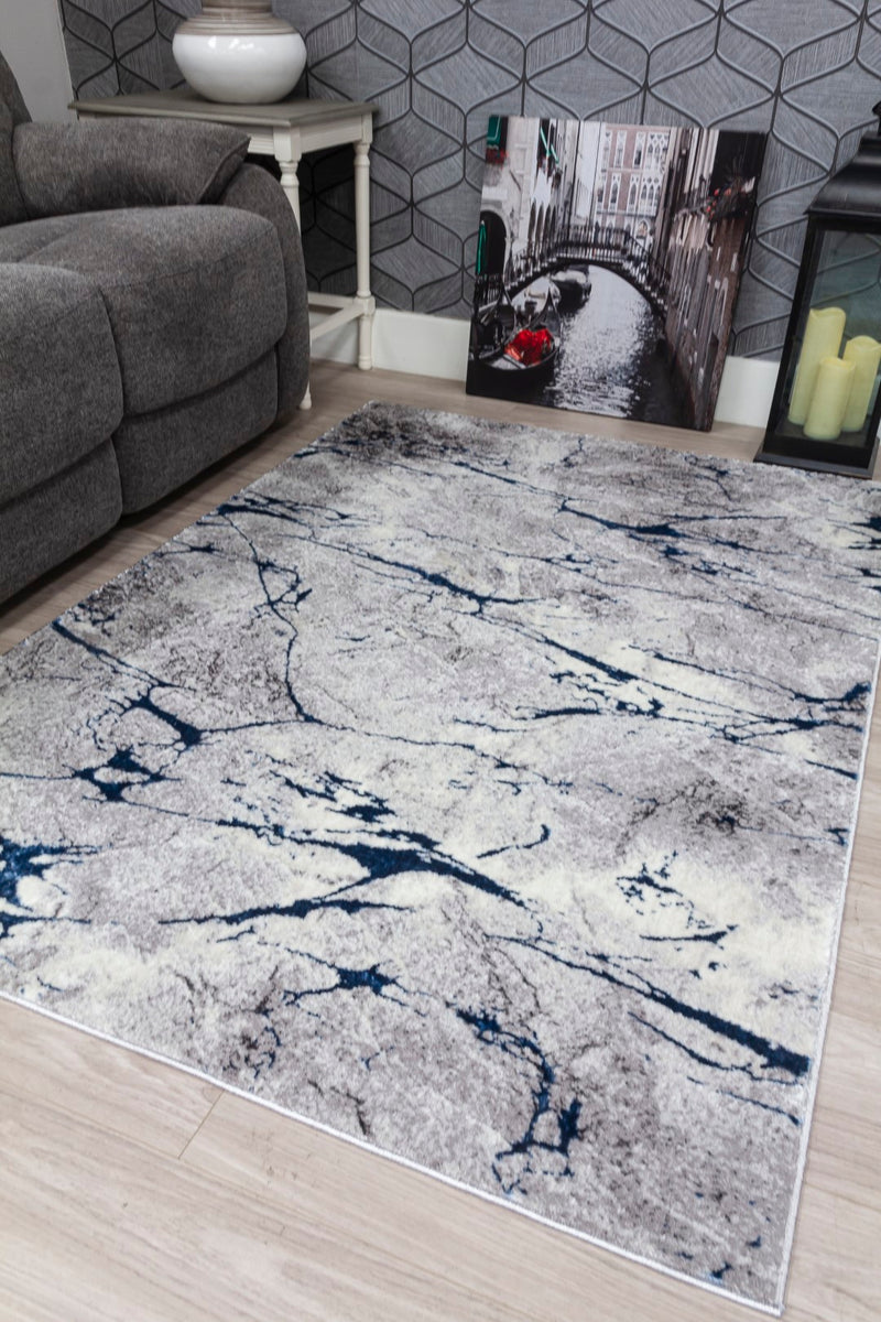 Glamour Marble Rug Blue