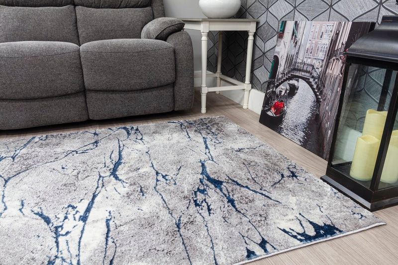 Glamour Marble Rug Blue