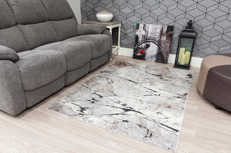 Glamour Marble Rug Grey