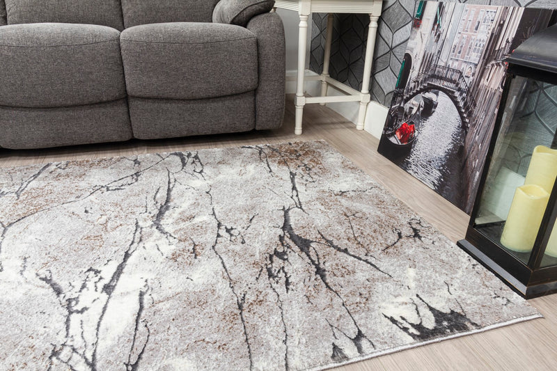 Glamour Marble Rug Grey