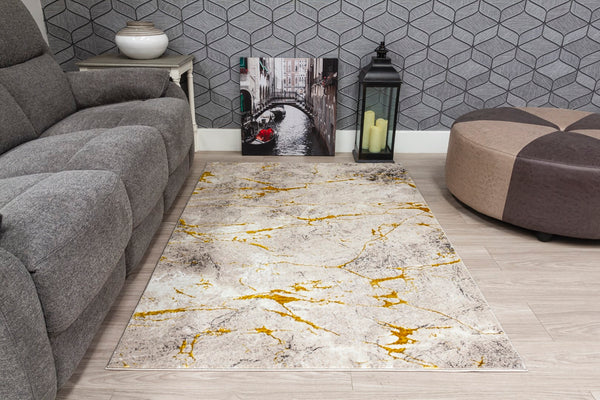 Glamour Marble Rug Ochre