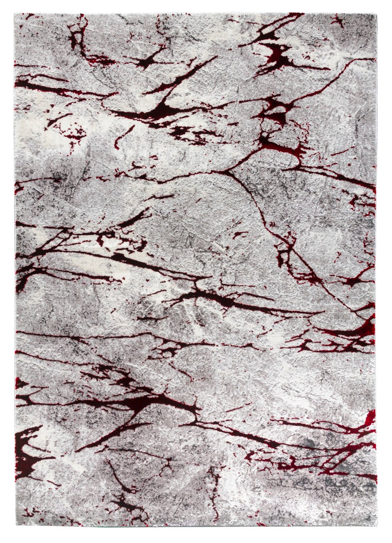 Glamour Marble Rug Red