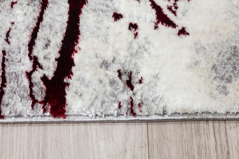 Glamour Marble Rug Red