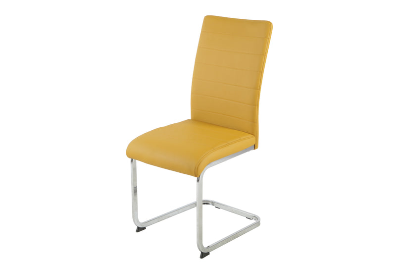 Leanne Chair Yellow PU Chrome Legs