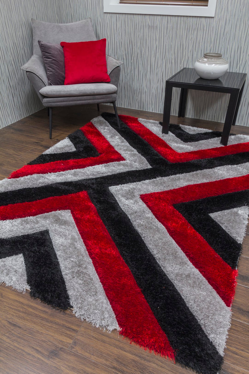 Lush Cascade Rug Grey/Red