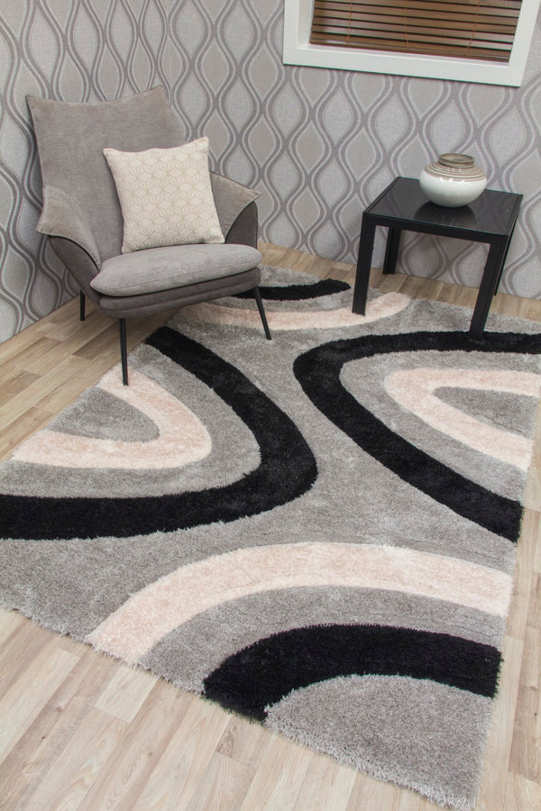 Lush Ripple Rug Grey