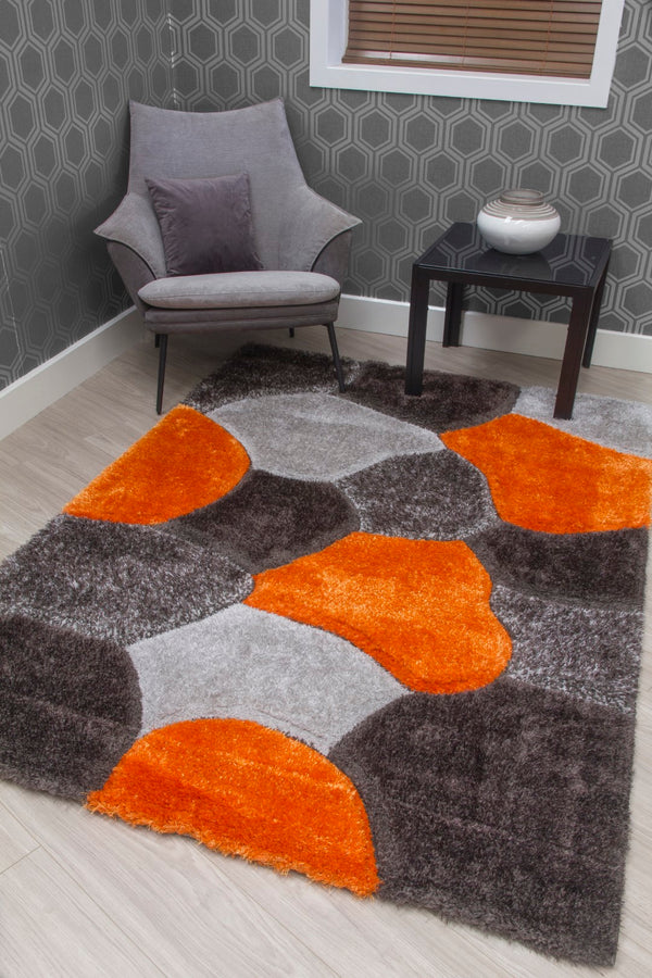 Lush Stones Rug Multi Orange