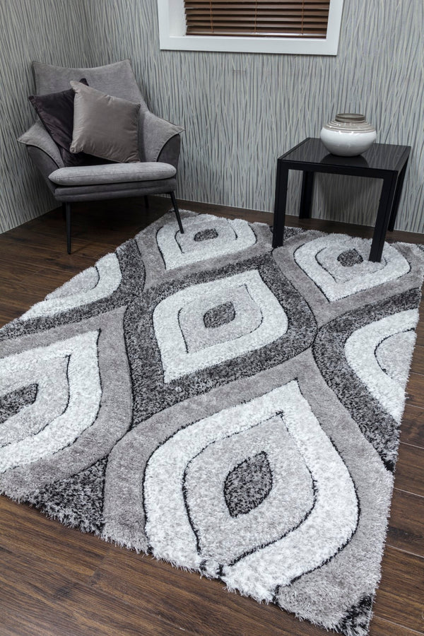 Lush Teardrop Rug Grey