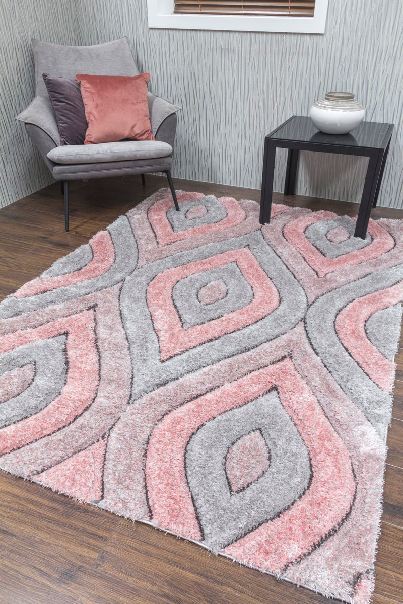 Lush Teardrop Rug Pink