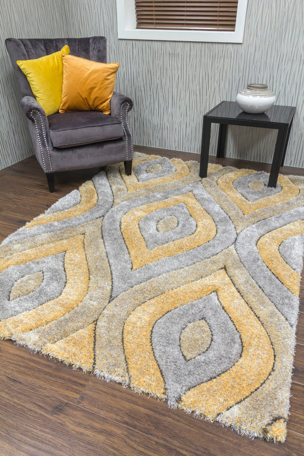 Lush Teardrop Rug Yellow